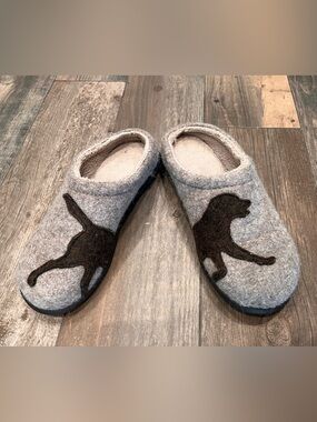 LL Bean Daybreak Scuff Dog Wool Women’s House shoe Slipper Size 8